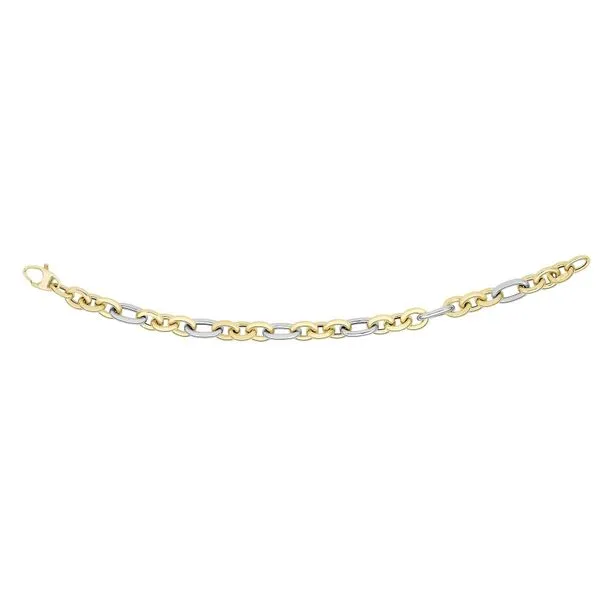 Gold Bracelet, Fancy Link, 7.25 Inch, 7.55 mm, 14 Karat, ...