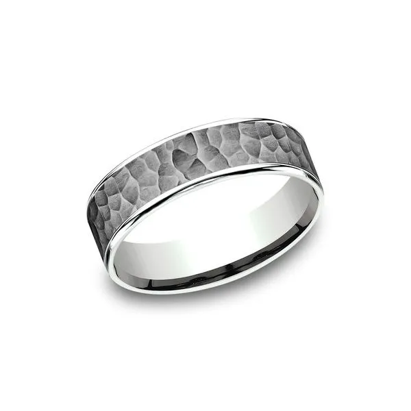 Wedding Band, 6.5 mm, Tantalum/Gold, Two Tone, Finger Siz...