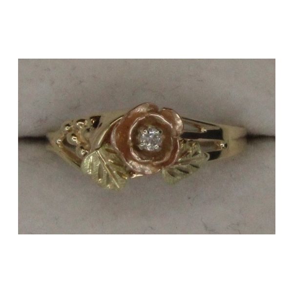Gold Fashion Ring, Flower, 10 Karat, Two Tone Chandlee Jewelers Athens, GA