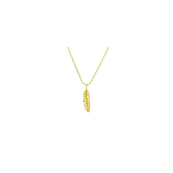 Gold Pendant, feather, 14 Karat, Yellow Chandlee Jewelers Athens, GA