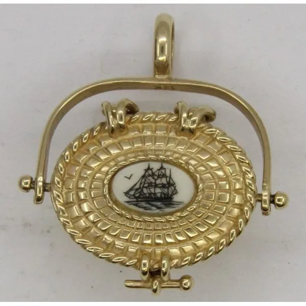 Gold Pendant, basket, 14 Karat, Yellow