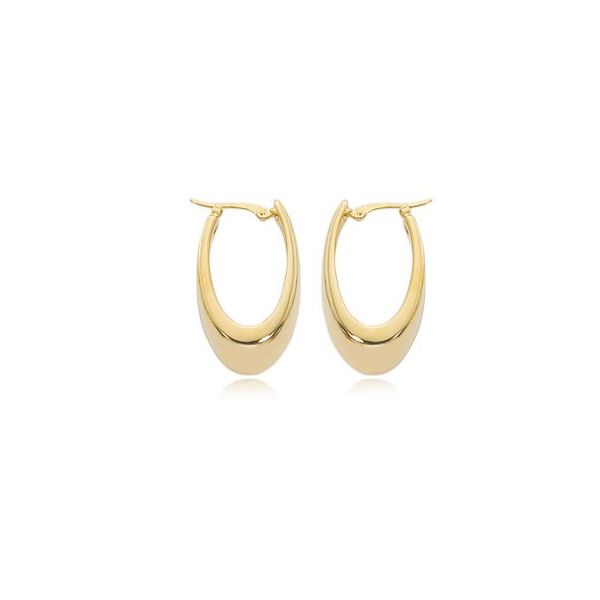 Gold Earrings, Medium Hoop, 14 Karat, Yellow Chandlee Jewelers Athens, GA