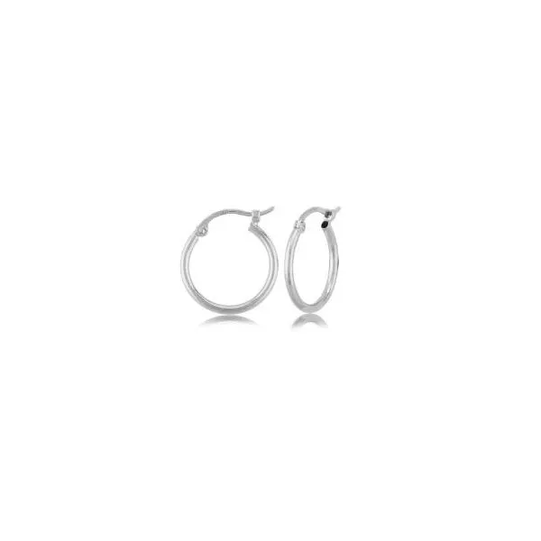 Gold Earrings, Small Hoop, 14 Karat, White Chandlee Jewelers Athens, GA