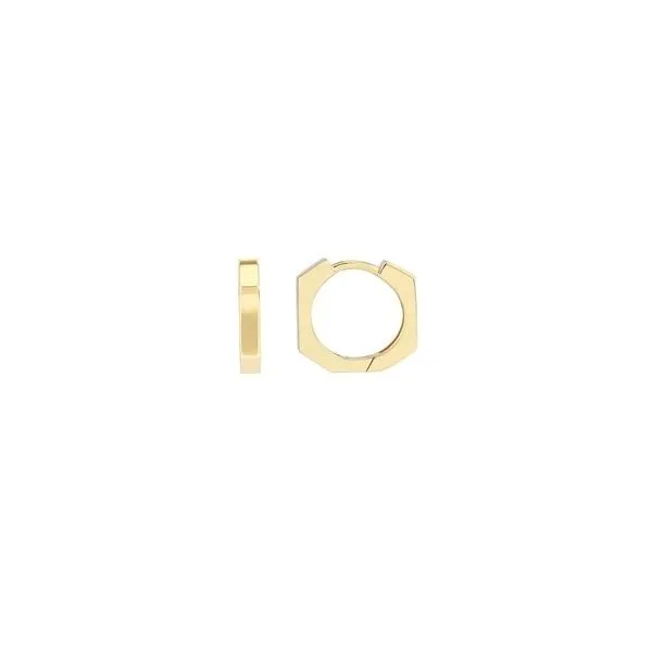 Gold Earrings, heptagon, 14 Karat, Yellow Chandlee Jewelers Athens, GA