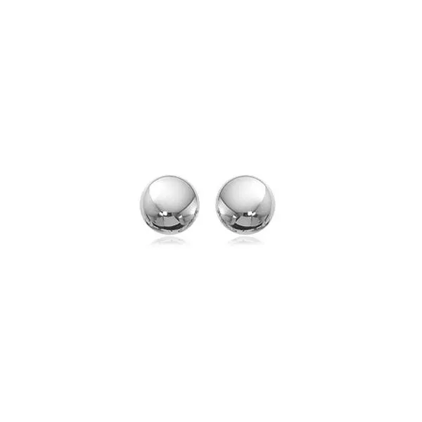 Gold Earrings, flat ball stud, 14 Karat, White Chandlee Jewelers Athens, GA