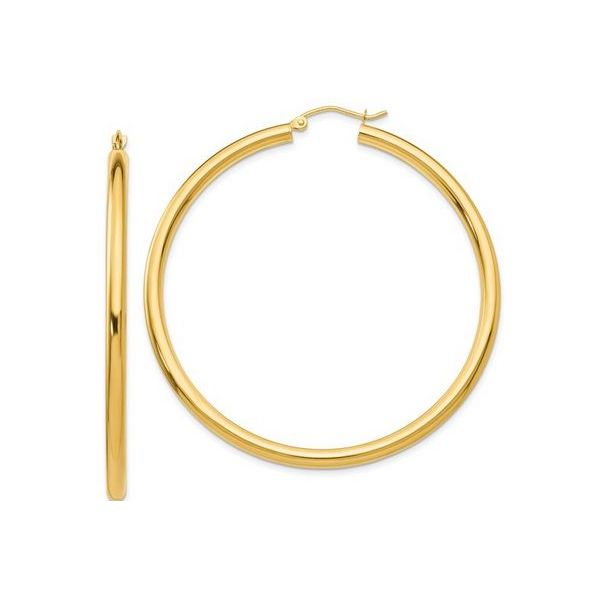 Gold Earrings, Large Hoop, 14 Karat, Yellow Chandlee Jewelers Athens, GA