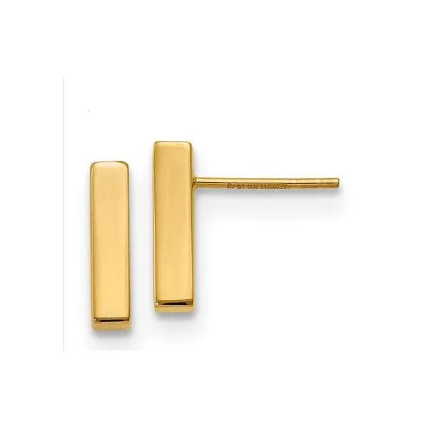 Gold Earrings, Stud, 14 Karat, Yellow