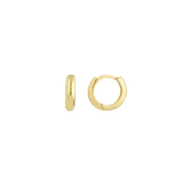 Gold Earrings, Huggie Hoops, 14 Karat, Yellow