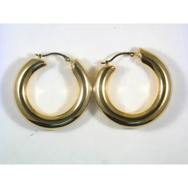 Gold Earrings, Large Hoop , 14 Karat , Yellow Chandlee Jewelers Athens, GA