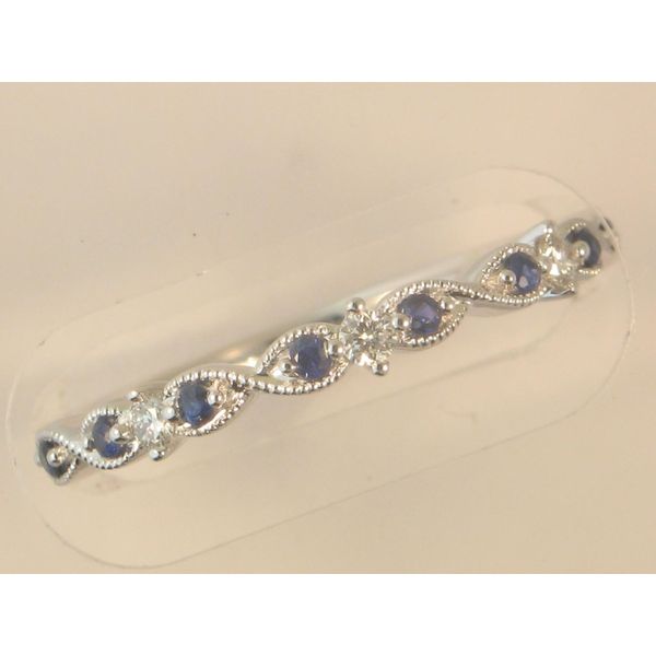 Gemstone Ring, Sapphire, Round, 0.08 Ct., 14 Karat, White Chandlee Jewelers Athens, GA