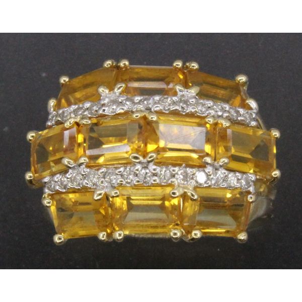 Gemstone Ring, Citrine, Emerald, 3.85 Ct., 14 Karat, Yellow Chandlee Jewelers Athens, GA