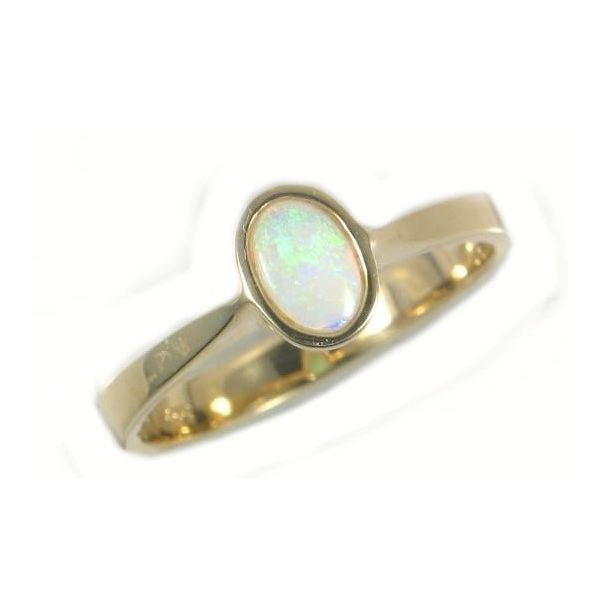Gemstone Ring, Opal, Oval, 0.26 Ct., 14 Karat, Yellow Chandlee Jewelers Athens, GA