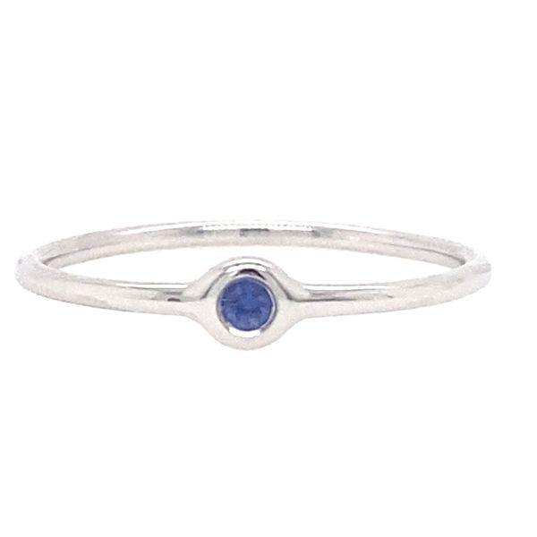 Gemstone Ring, Sapphire, Round, 0.07 Ct., 14 Karat, White Chandlee Jewelers Athens, GA