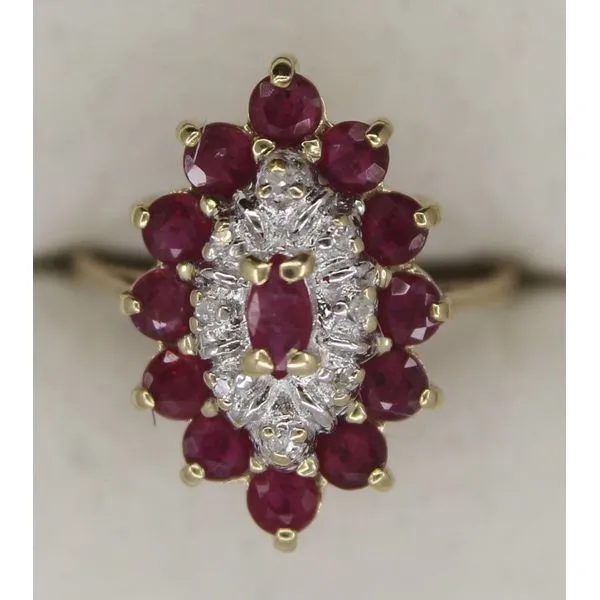 Gemstone Ring, Ruby, Round, 14 Karat, Yellow Chandlee Jewelers Athens, GA