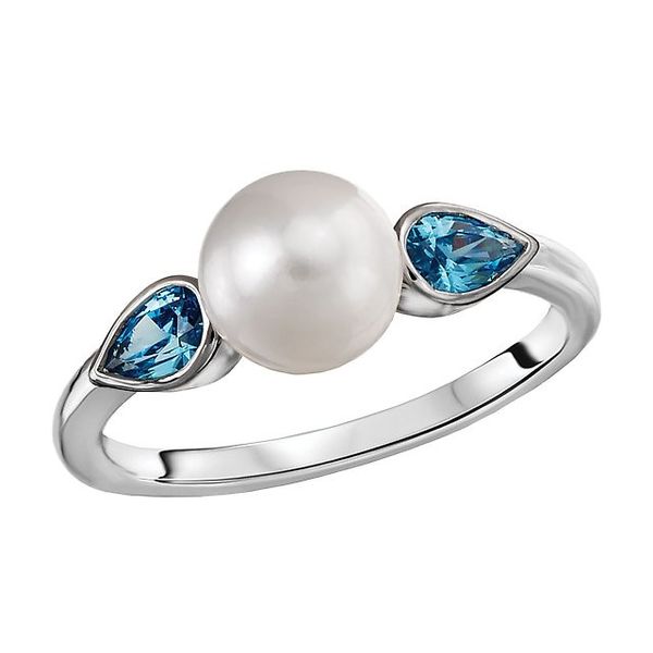 Gemstone Ring, Pearl, Round, 14 Karat, White Chandlee Jewelers Athens, GA