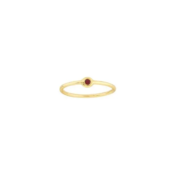 Gemstone Ring, Ruby, Round, 0.07 Ct., 14 Karat, Yellow
