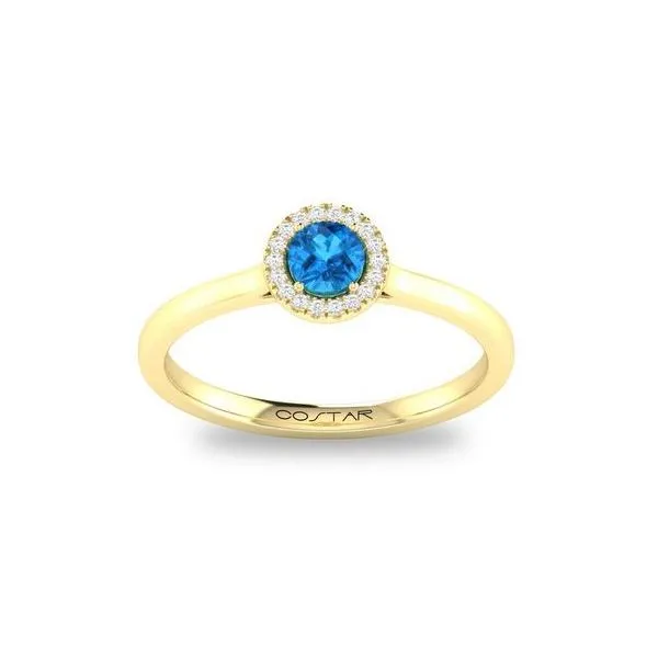 Gemstone Ring, Topaz- Blue, Round, 0.3 Ct., 14 Karat, Yellow Chandlee Jewelers Athens, GA