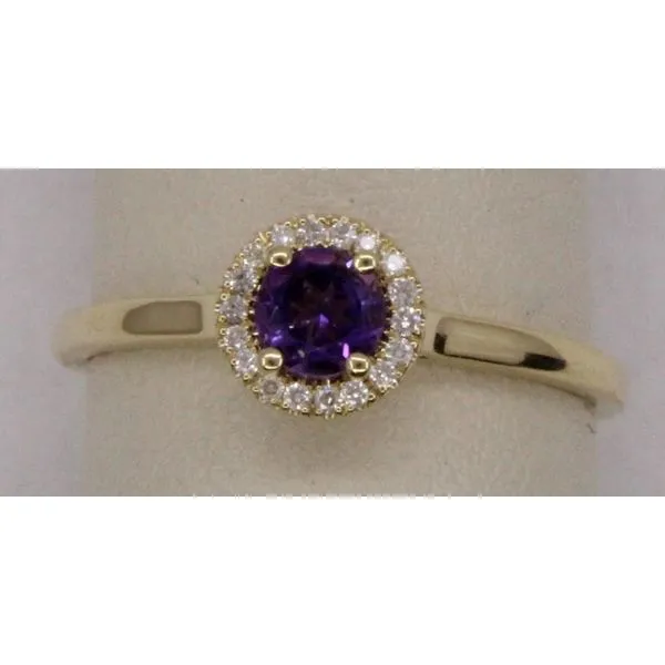 Gemstone Ring, Amethyst, Round, 0.23 Ct., 14 Karat, Yellow Chandlee Jewelers Athens, GA