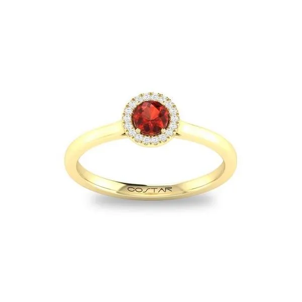Gemstone Ring, Garnet, Round, 0.3 Ct., 14 Karat, Yellow Chandlee Jewelers Athens, GA