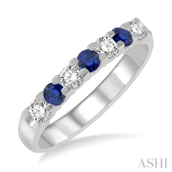 Gemstone Ring, Sapphire, Round, 14 Karat, White similar item image