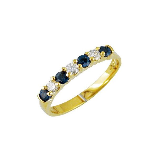 Gemstone Ring, Sapphire, Round, 0.4 Ct., 14 Karat, Yellow Chandlee Jewelers Athens, GA