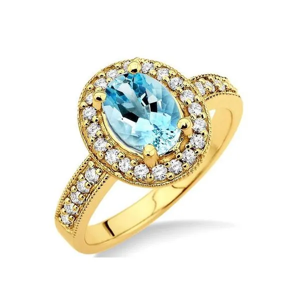 Gemstone Ring, Aquamarine, Oval, 1.1 Ct., 14 Karat, Yellow similar item image