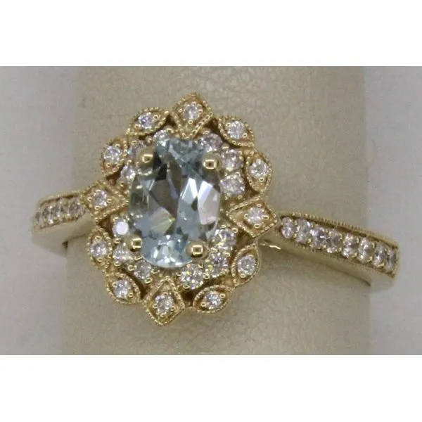 Gemstone Ring, Aquamarine, Oval, 0.75 Ct., 14 Karat, Yellow similar item image