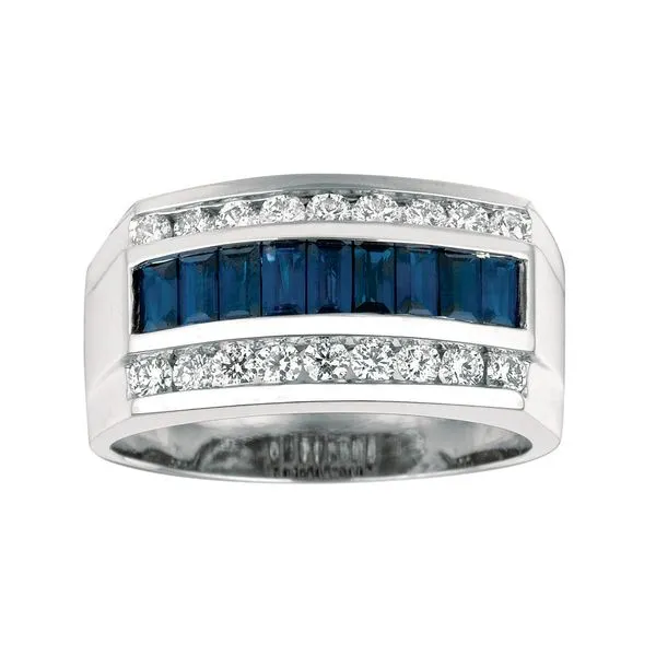 Gemstone Ring, Sapphire, Emerald, 2.25 Ct., 14 Karat, White Chandlee Jewelers Athens, GA