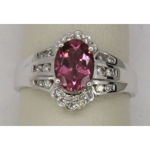 Gemstone Ring, Tourmaline, Oval, 1.18 Ct., 14 Karat, White similar item image