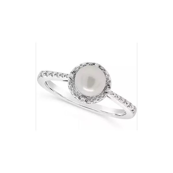 Gemstone Ring, Pearl, Round, Sterling Silver, White Chandlee Jewelers Athens, GA