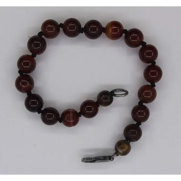 Gemstone Bracelet, Jasper, Sterling Silver , Gray