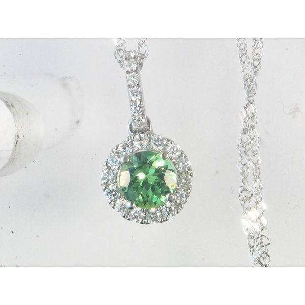 Gemstone Pendant, Garnet- Tsavorite 14 Karat , White Chandlee Jewelers Athens, GA