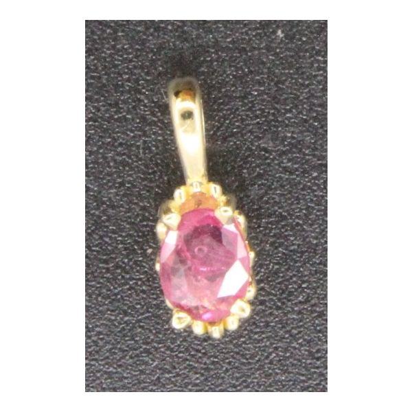 Gemstone Pendant, Ruby 14 Karat , Yellow Image 2 Chandlee Jewelers Athens, GA