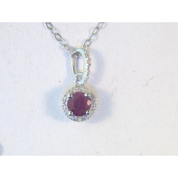 Gemstone Pendant, Ruby Sterling Silver , White Chandlee Jewelers Athens, GA