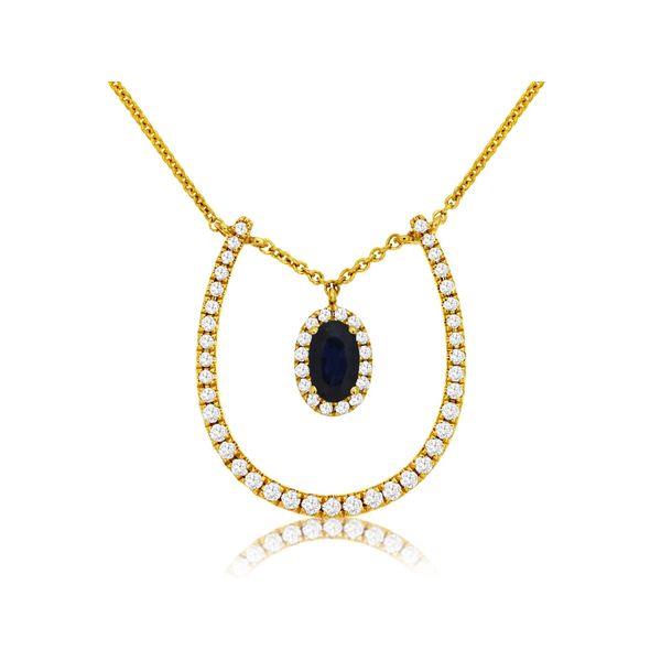 Gemstone Pendant, Sapphire 14 Karat , Yellow Chandlee Jewelers Athens, GA