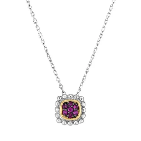 Gemstone Pendant, Ruby Sterling Silver / 18k Y , Two Tone similar item image