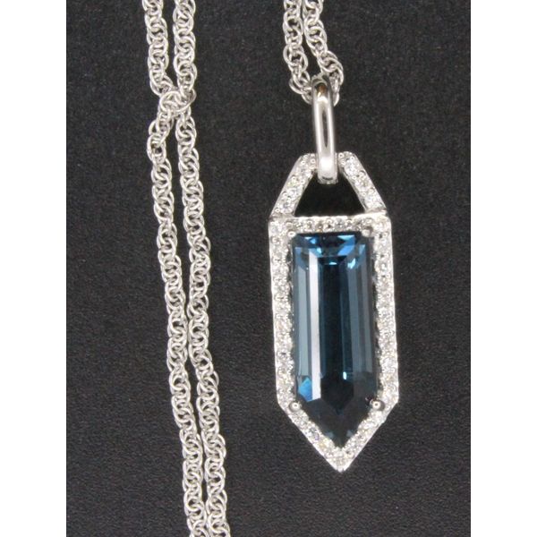 Gemstone Pendant, Topaz- Blue 14 Karat , White Chandlee Jewelers Athens, GA