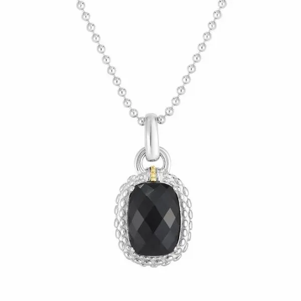 Gemstone Pendant, Onyx Sterling Silver , Two Tone Chandlee Jewelers Athens, GA