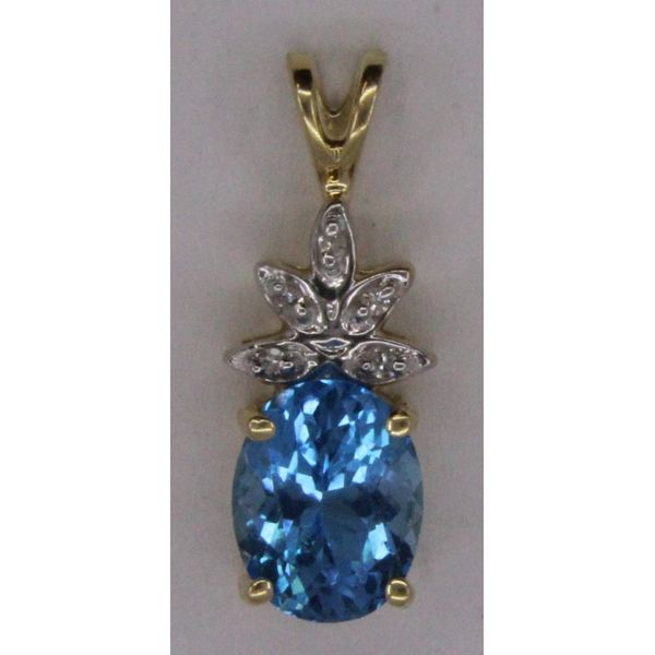 Gemstone Pendant, Topaz- Blue 14 Karat , Yellow Chandlee Jewelers Athens, GA