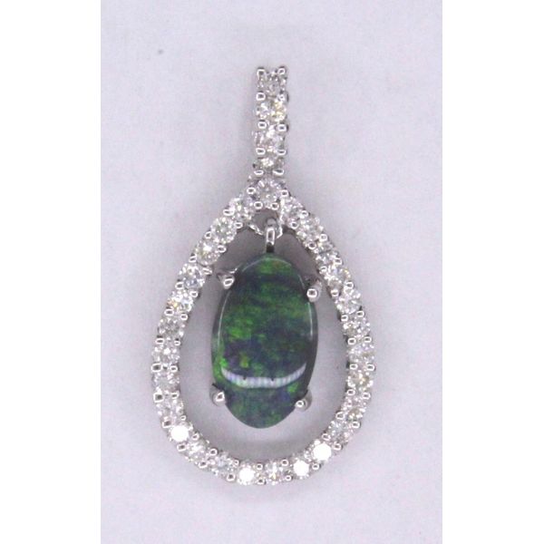 Gemstone Pendant, Opal 14 Karat , White Chandlee Jewelers Athens, GA