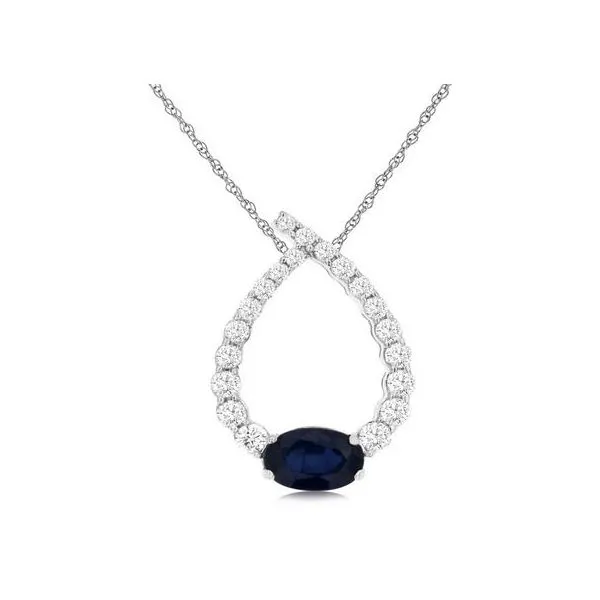 Gemstone Pendant, Sapphire 14 Karat , White Chandlee Jewelers Athens, GA