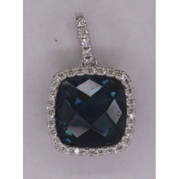 Gemstone Pendant, Topaz- Blue 14 Karat , White Chandlee Jewelers Athens, GA