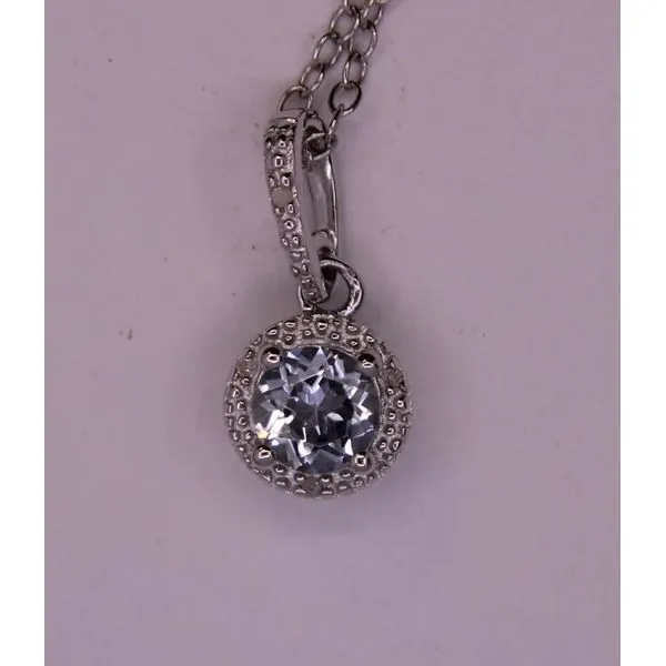 Gemstone Pendant, Aquamarine Sterling Silver , White Chandlee Jewelers Athens, GA
