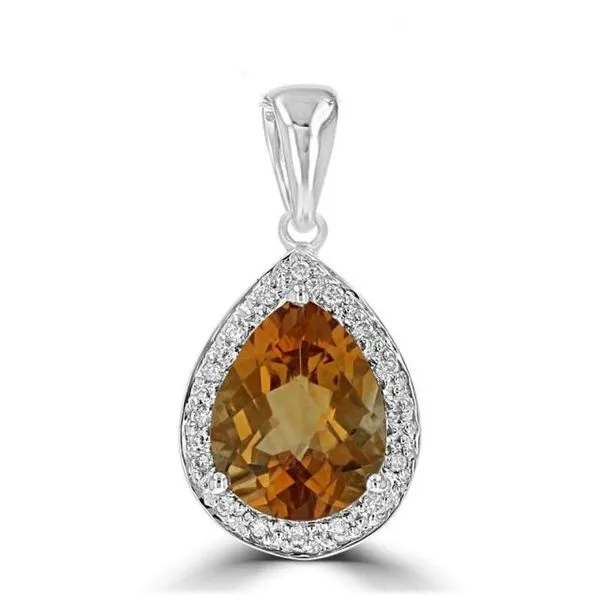Gemstone Pendant, Citrine 14 Karat , White Chandlee Jewelers Athens, GA