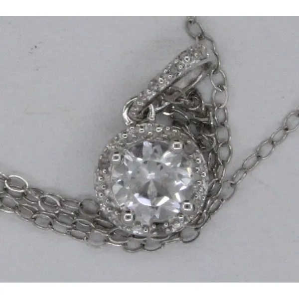 Gemstone Pendant, Topaz- Precious Sterling Silver , White Chandlee Jewelers Athens, GA