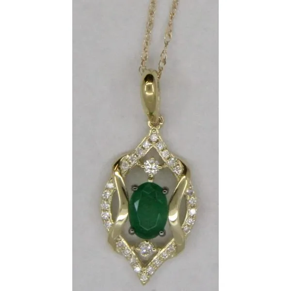 Gemstone Pendant, Emerald 14 Karat , Yellow Chandlee Jewelers Athens, GA