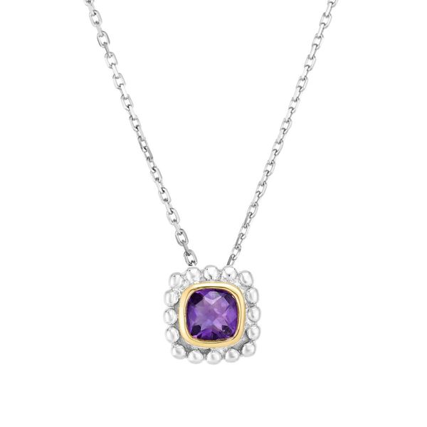 Gemstone Pendant, Amethyst Sterling Silver / 18k Y , Two Tone Chandlee Jewelers Athens, GA