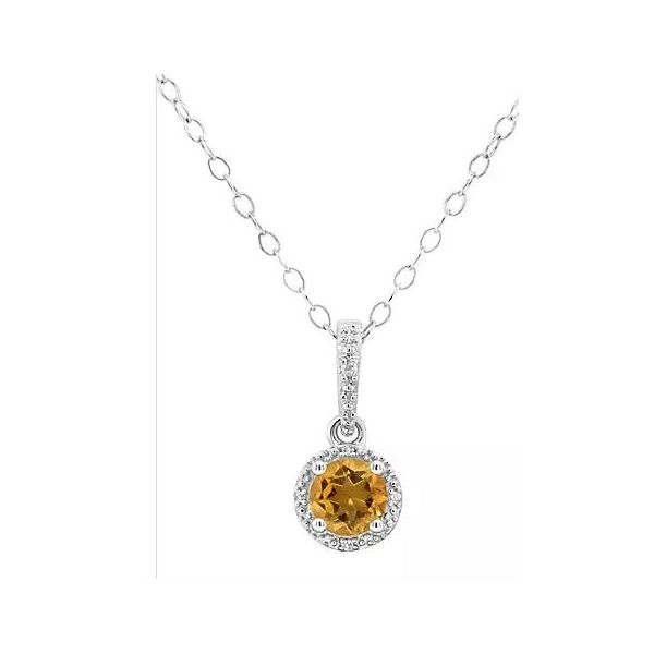Gemstone Pendant, Citrine Sterling Silver , White Chandlee Jewelers Athens, GA