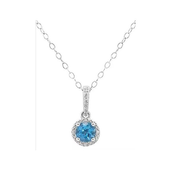 Gemstone Pendant, Topaz- Blue Sterling Silver , White Chandlee Jewelers Athens, GA