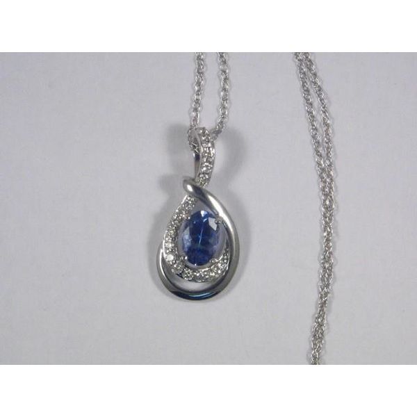 Gemstone Pendant, Tanzanite 14 Karat , White Chandlee Jewelers Athens, GA